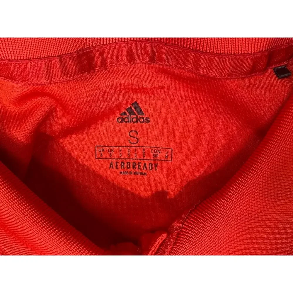 adidas Red Polo Shirt with White Logo